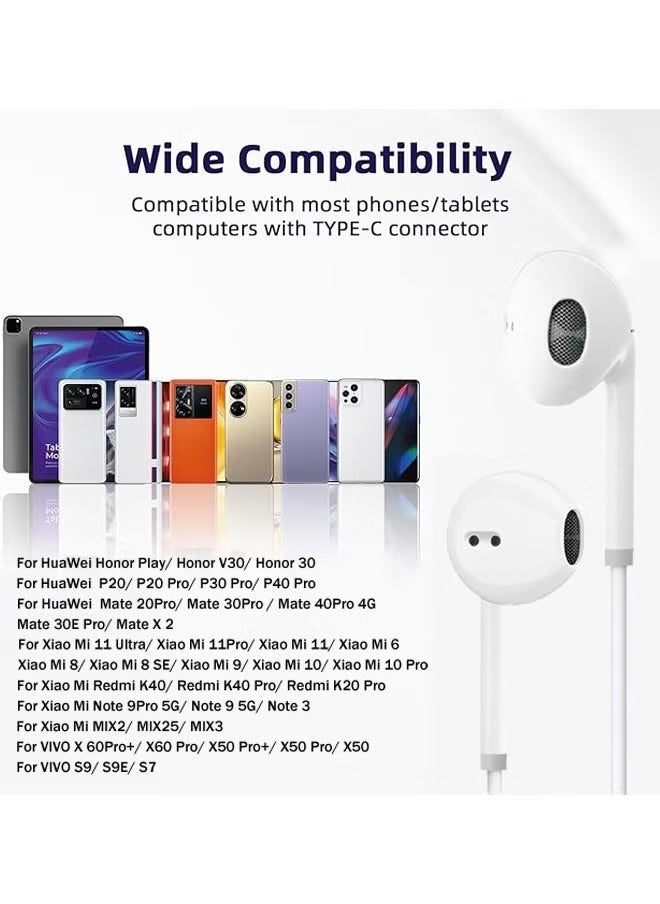 Ump - In-Ear Headphone 3.5mm Wired Earphone for Huawei, with Microphone Headset Noise Isolating Earphones, Suitable for iPad, Xiaomi, Huawei, Android Mobile Phone, Tablets, Laptops, White - Image 1