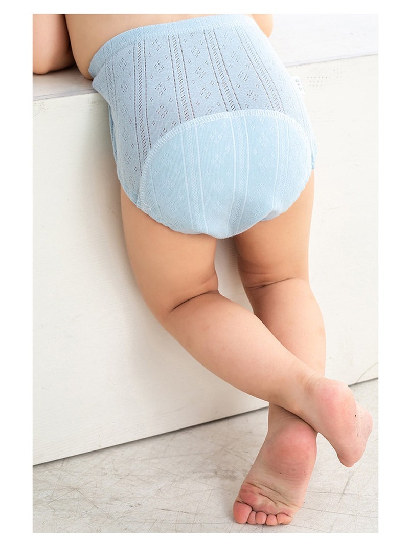 Loquat Baby Training Washable Cut-Out Breathable Diaper Pants Blue  - Image 3