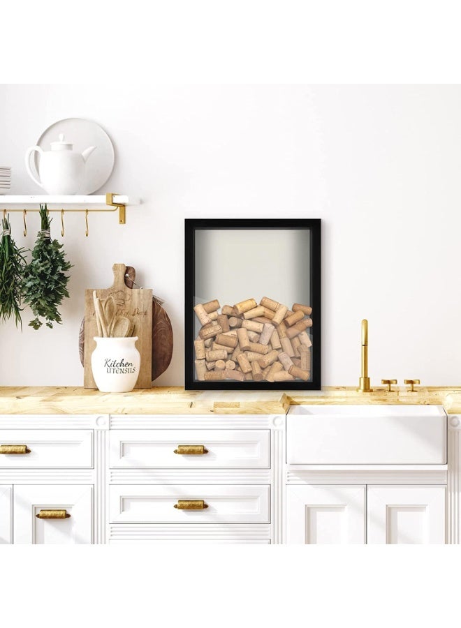 29.7 * 42 Shadow Box Frame in Black with Soft Linen Back - Composite Wood with Polished Glass for Wall and Tabletop - Image 4