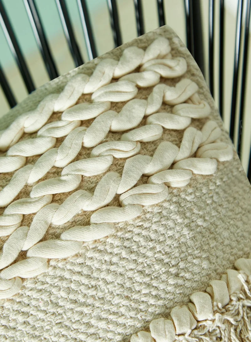 Noire Edit Tassle & Tufted Row Cushion - 16"X16"