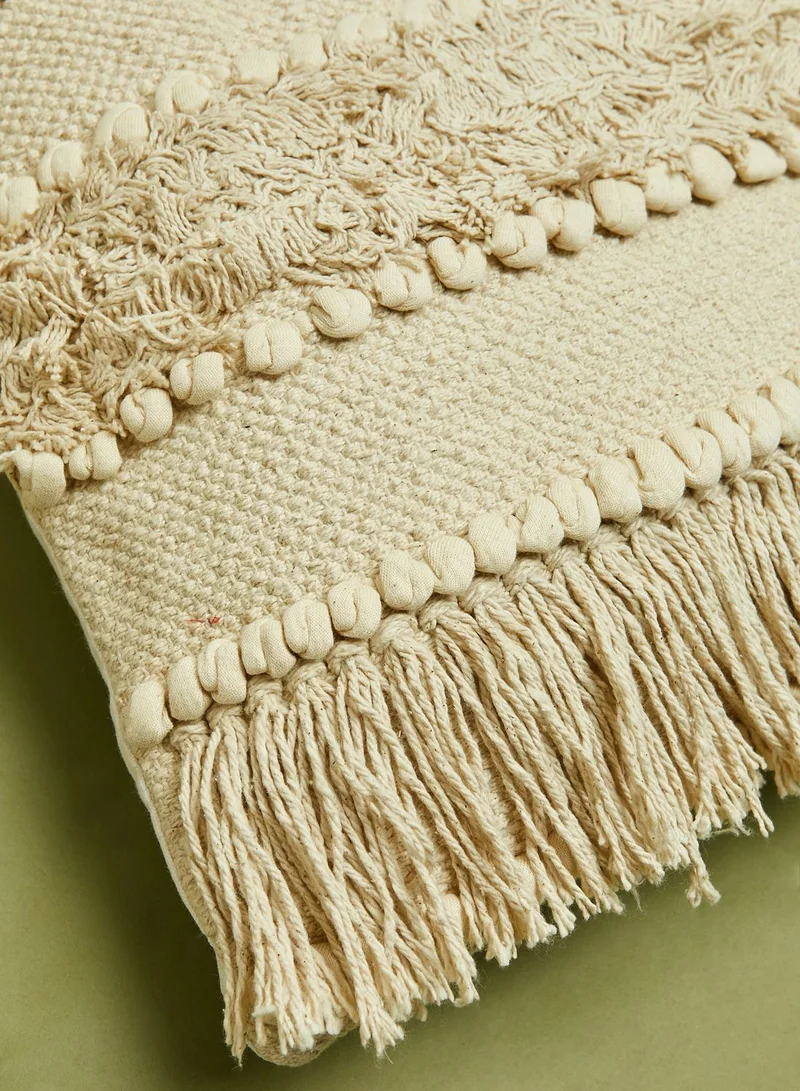 Noire Edit Tassle & Tufted Row Cushion - 16"X16"