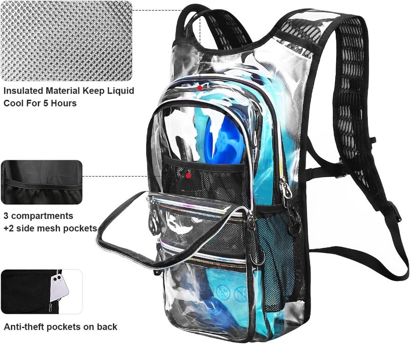 Mothybot Hydration Backpack Pack, Water Backpack 20L Capacities Included 2L Hydration Bladder, Festival Essential - Rave Hydration Pack Hydropack Hydro for Hiking, Running, Biking, Festival Gear - Image 3