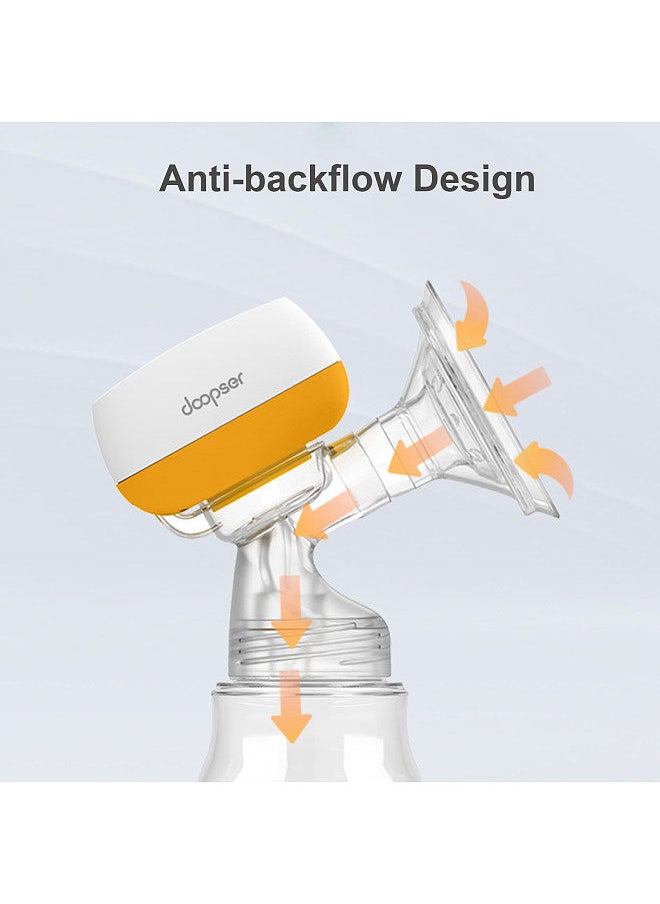 Doopser - Portable Integrated Breast Pump with LED Screen Electric Breast Pump for Breastfeeding 2 Modes 9 Suction Level Low Noise with 180ml Milk Bottle 24mm Silicone Breast Cover - Image 1
