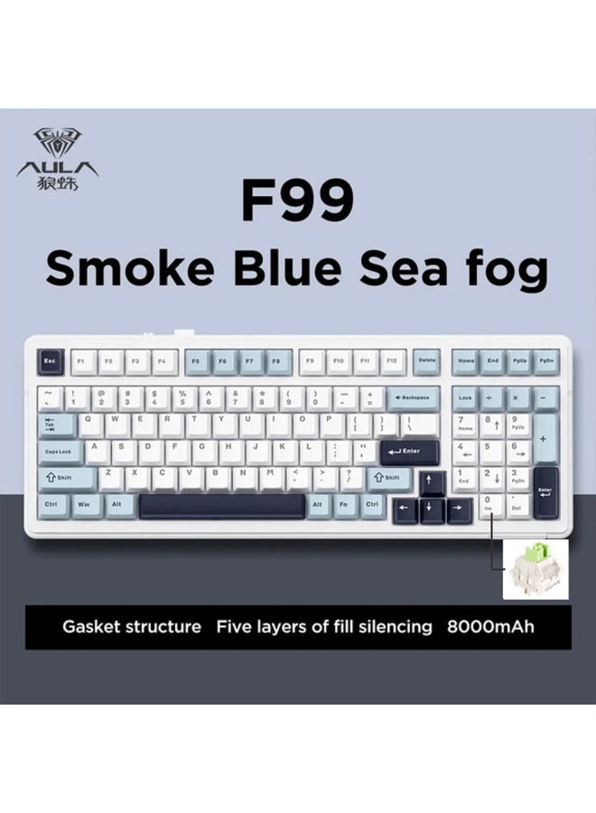 Aula Tarantula F99 F99pro Mechanical Keyboard Customized Wireless Three-mode Bluetooth Office Gaming Keycap E-sports