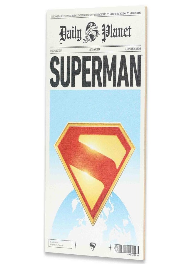 أوبن رود براندز ديكور حائط خشبي من Open Road Brands مستوحى من شخصية سوبرمان من صحيفة ديلي بلانيت التابعة لـ DC Comics - لوحة جدارية كلاسيكية مستوحاة من صحيفة سوبرمان للمنزل أو المكتب - Image 2