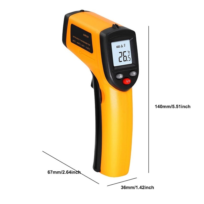 Digital Thermometer Infrared Gun 50℃～400℃ Non-Contact Temperature Meter Gun Auto Off for Cooking Grilling Vehicle Repair - Image 5