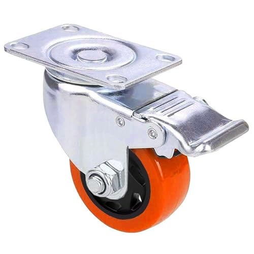 Krevia 4 inches Caster Shopping Trolley and Cart Wheels | Heavy Duty Weight Bearer ball bearing Roller Friction Free Smooth Table wheels | Wooden Chair Wheels | with Wheel With Break (Set of 4) - Image 2