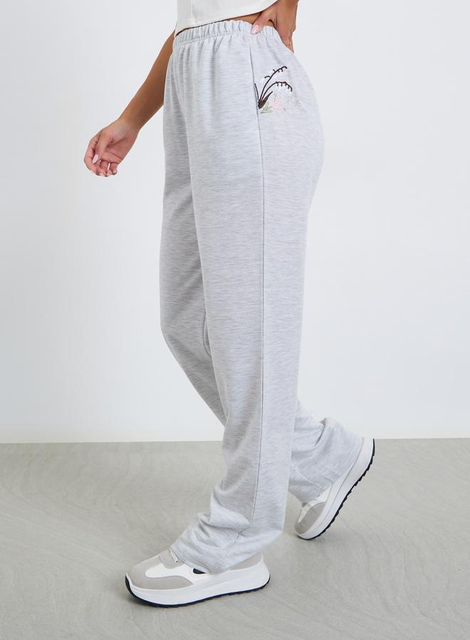 Styli Women Grey Wide Leg Joggers - Image 2
