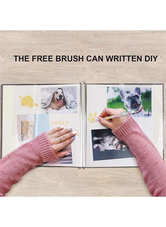 HOMESTAR Photo Album Scrapbook with Window, Linen Self Adhesive Scrap Book, Wedding, Anniversary, Birthday, Valentines Day, Vintage Blank Pages Memory Book - Image 3