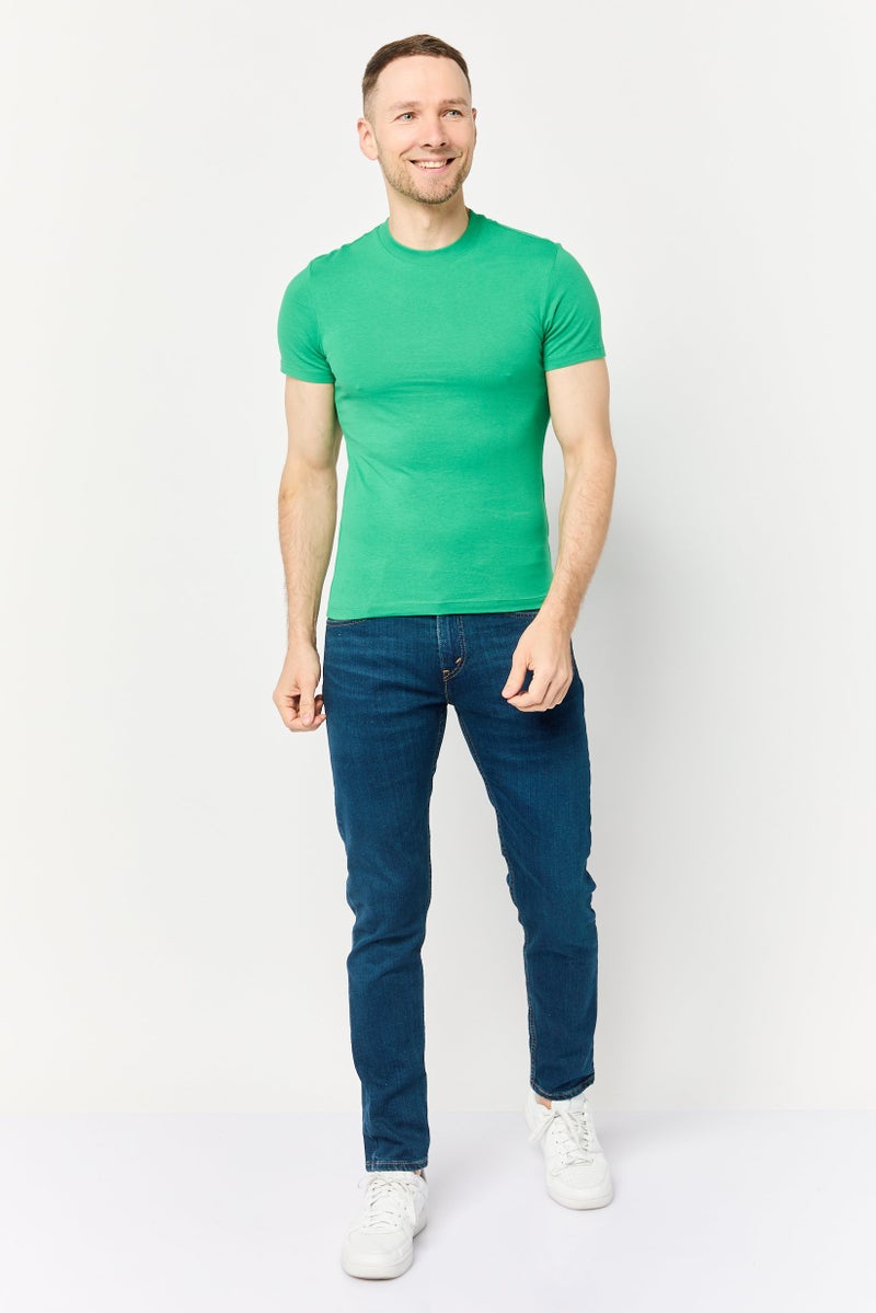 Celio تي شيرت رجالي بأكمام قصيرة و ياقة دائرية، أخضر - Image 2