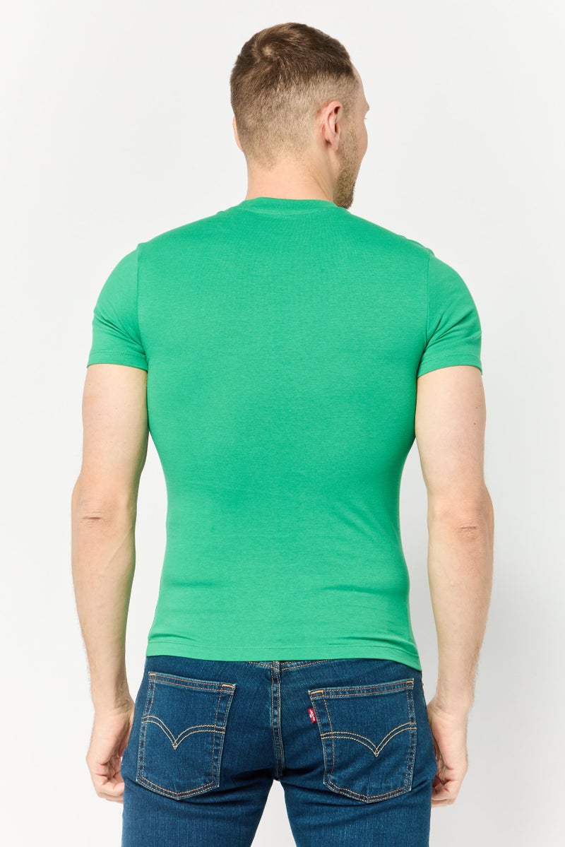 Celio تي شيرت رجالي بأكمام قصيرة و ياقة دائرية، أخضر - Image 4