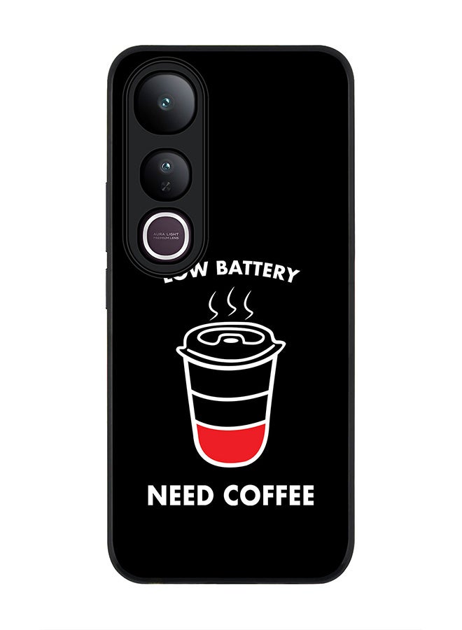 Stylizedd For vivo V50 Lite Case,Slim fit Camera Protection, Shockproof Thin Phone cover  - Low battery need coffee