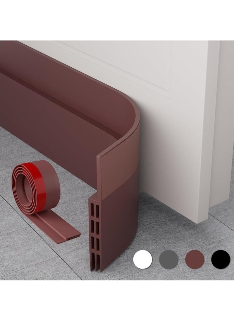 SYKON Door Seal Strip, SYKON Door Sweep, Weather Stripping, Under Door Draft Blocker, Door Gap Seal, Door Insulator, Draft Stoppers for Bottom of Doors Soundproof Wind Blocker, 39"L x2"W1 Meter (Brown)  - Image 1