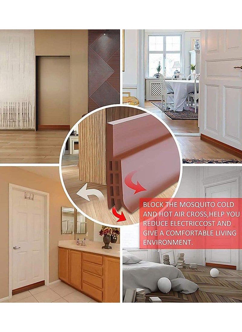 SYKON Door Seal Strip, SYKON Door Sweep, Weather Stripping, Under Door Draft Blocker, Door Gap Seal, Door Insulator, Draft Stoppers for Bottom of Doors Soundproof Wind Blocker, 39"L x2"W1 Meter (Brown)  - Image 4