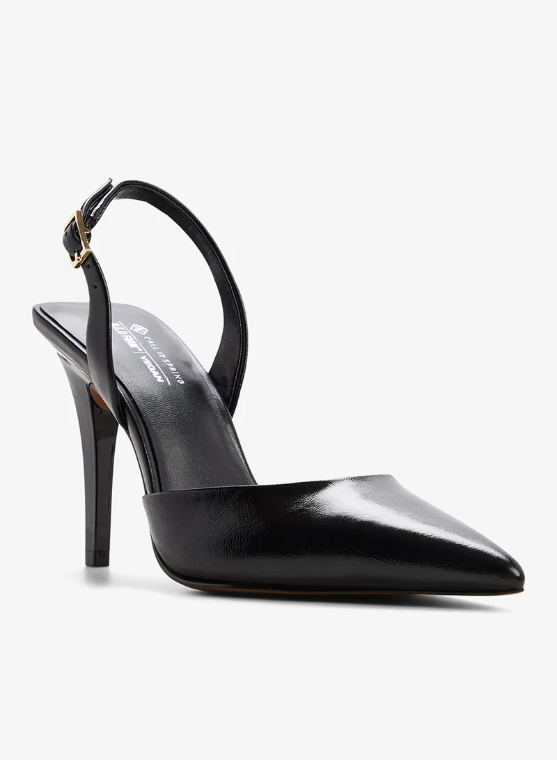 Call it Spring BLACK Demuree Slingback Heeled Sandals for Women | Best Price UAE