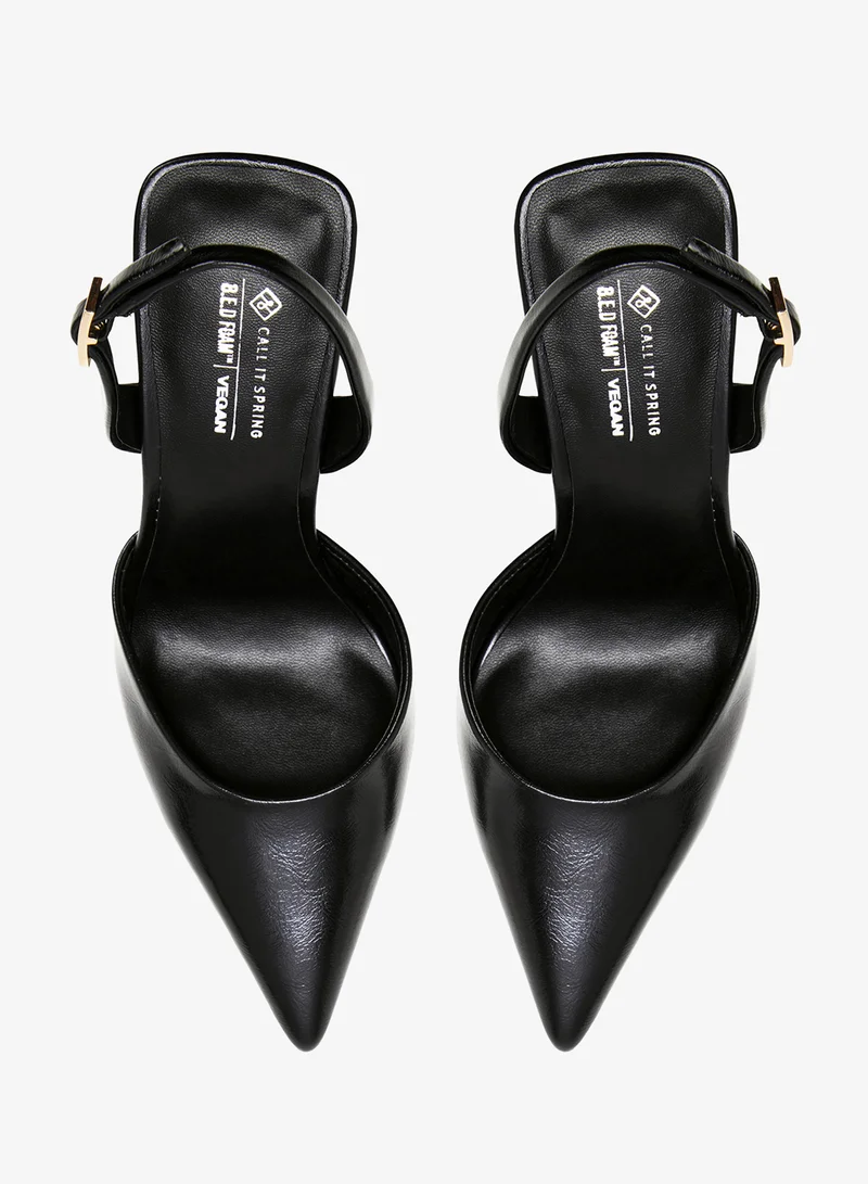 Call it Spring BLACK Demuree Slingback Heeled Sandals for Women | Best Price UAE