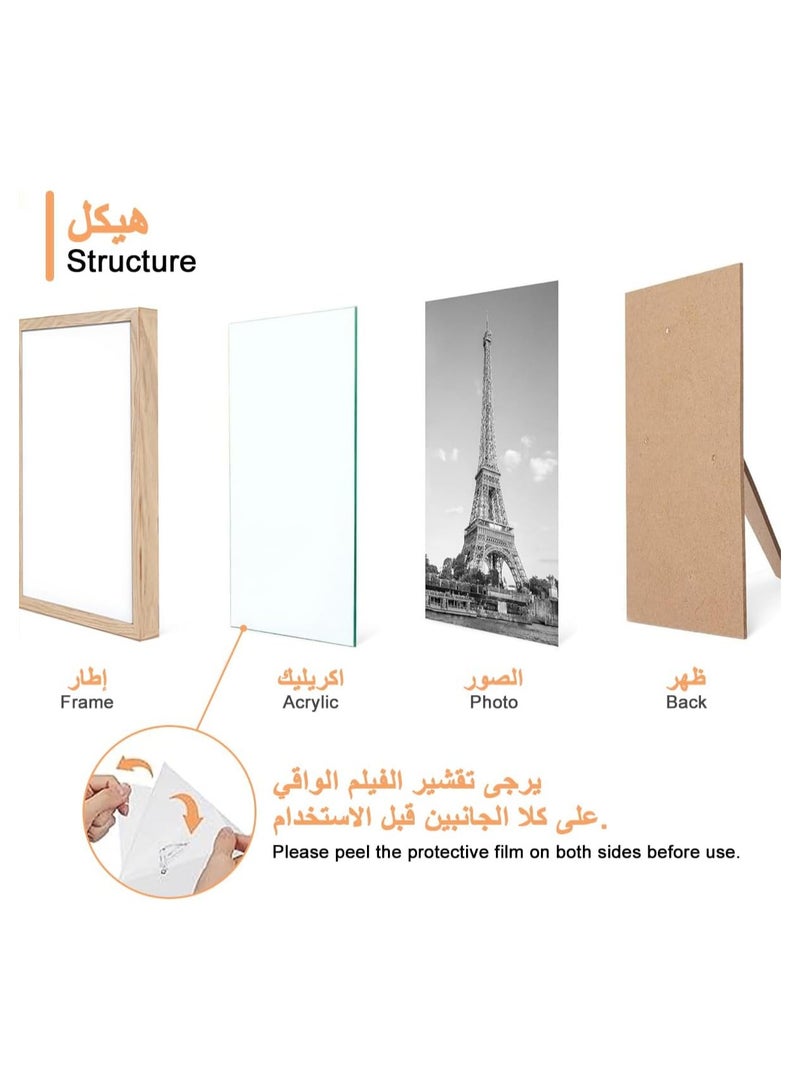 Soofam 10 Piece Picture Frame , Wall Gallery Photo Frames with Two 20x25CM, Four 13x18CM, Four 10x15CM, Wood Multi Photo Frames Collage with Stands for Wall Mounting or Table Top Display Rustic Home Decor - Image 4