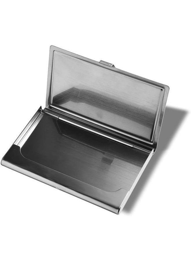 Zhuluck 1Pc Silver Professional Business Card Holder Stainless Steel Pocket Name Card for Case Holds Up to 18 Cards for Clients Associ, Business Card Holders - Image 2