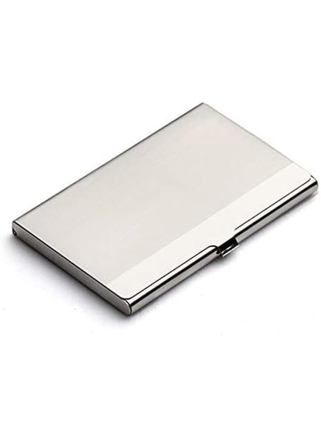 Zhuluck 1Pc Silver Professional Business Card Holder Stainless Steel Pocket Name Card for Case Holds Up to 18 Cards for Clients Associ, Business Card Holders - Image 1