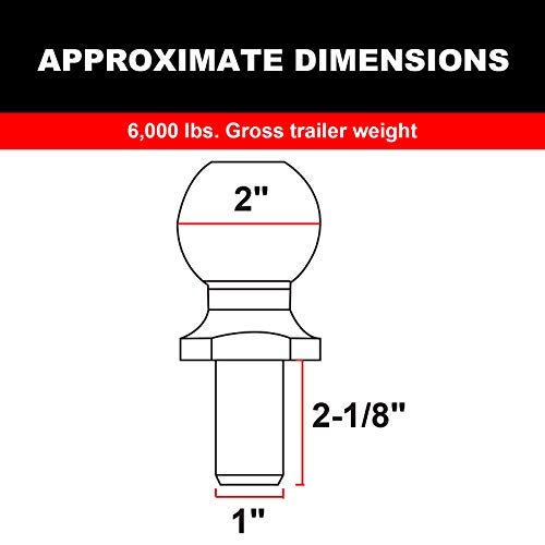 Torin ATRLY2002B 2" Diameter Trailer Hitch Ball: 3 Ton (6,000 lb) Capacity - Image 5