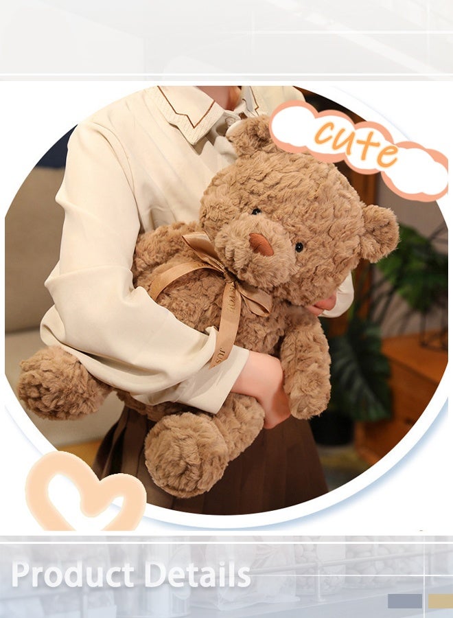 Authentic 30cm plush teddy bear, made of fluffy rabbit fur, with a "JUST FOR YOU" ribbon, gift-grade plush toy. - Image 3