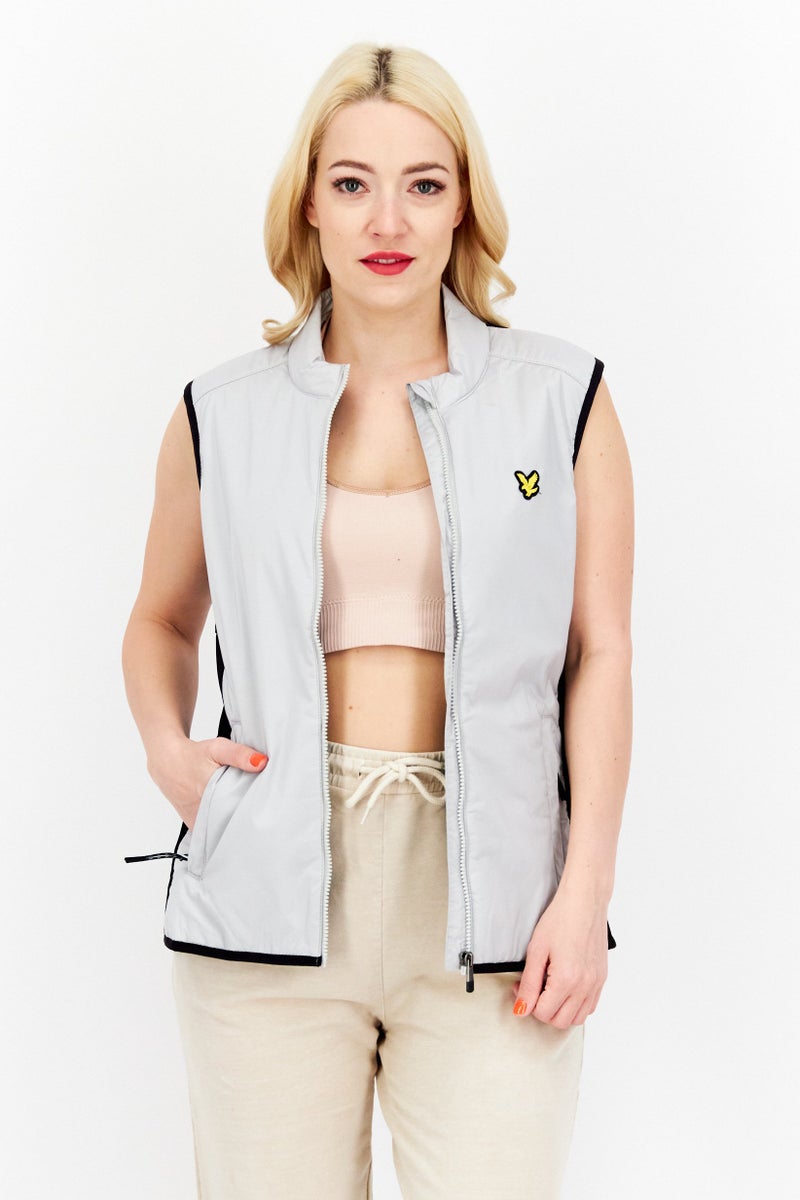Lyle & Scott Women Brand Logo Vest Jacket, Grey - Image 1