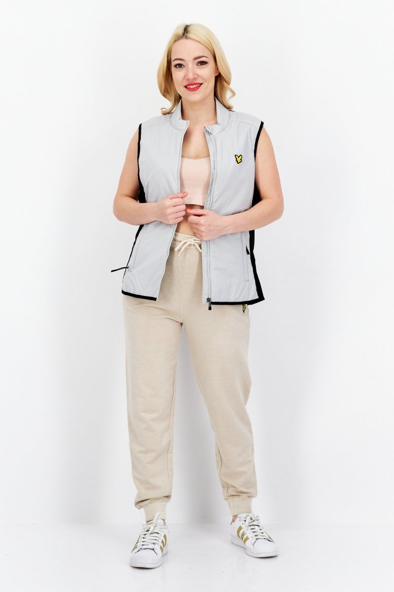 Lyle & Scott Women Brand Logo Vest Jacket, Grey - Image 4