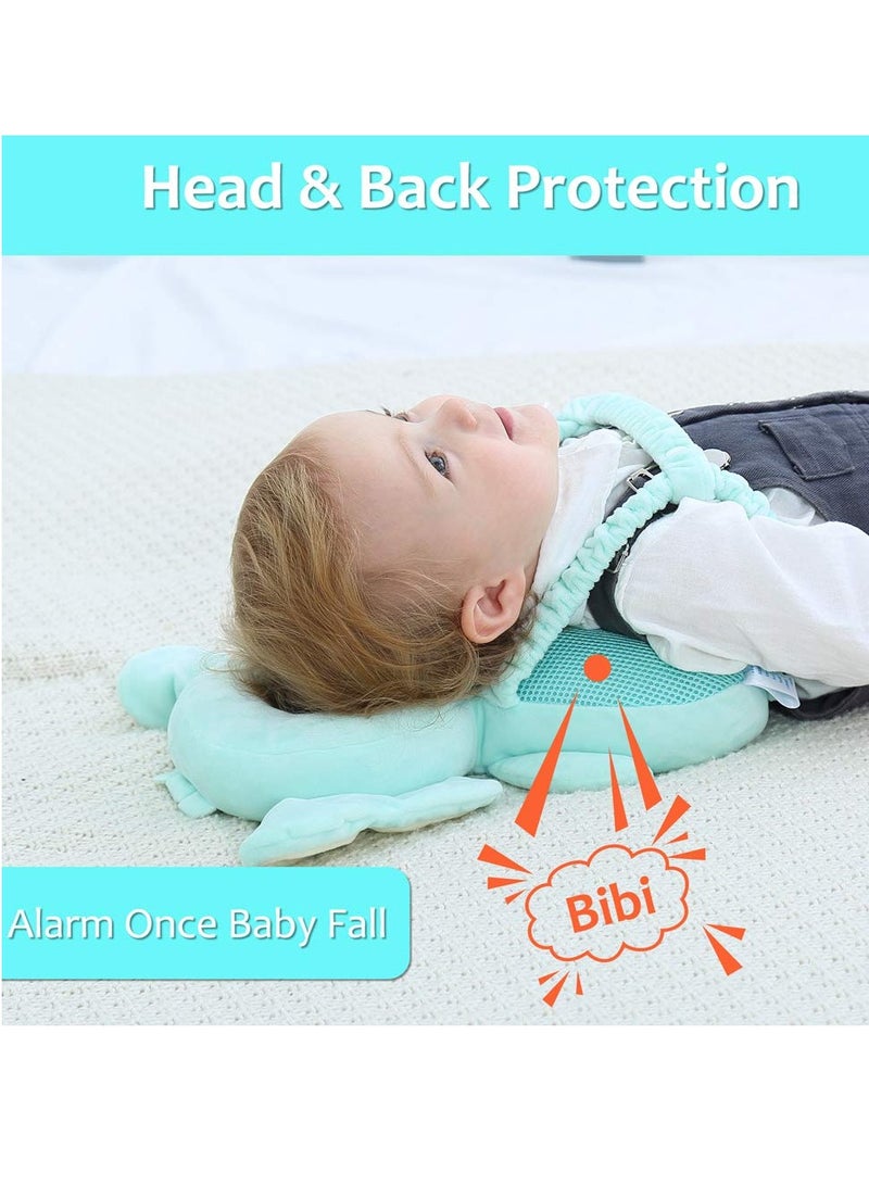 KASTWAVE Baby Head Protector, with Baby Knee Pads, Baby Walker Head Protector, Baby Head Protector Backpack Pillow, Toddlers Head Safety Pad Adjustable Backpack, Baby Back Protection for Crawling, Elephant  - Image 2
