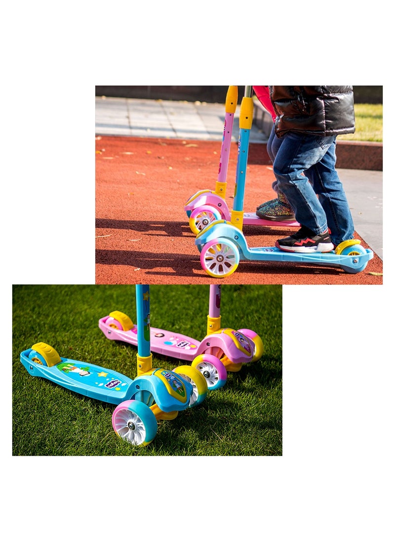 Scooter for Kids 3 Wheel Scooter Adjustable Height Flashing LED Wheels for Toddler Kick Scooter for Kids Boys And Girls Suitable for Age 3-8
