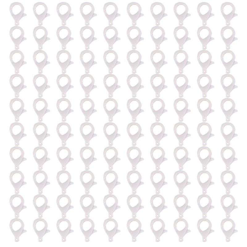 35mm White Lobster Claw Clasps 100Pcs For Jewelry Bracelets Necklaces Craft Making - Image 2
