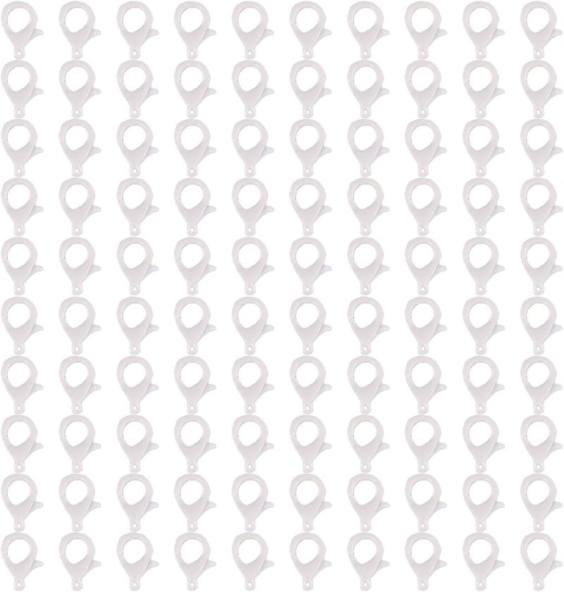 35mm White Lobster Claw Clasps 100Pcs For Jewelry Bracelets Necklaces Craft Making - Image 1