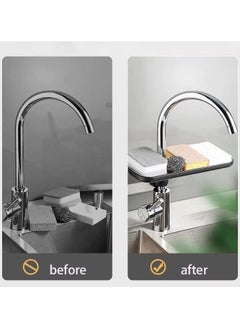 LIMOS Sponge Holder Over Faucet Kitchen Sink Caddy Organizer Stainless Steel Detachable Hanging Drain Rack  - Image 4