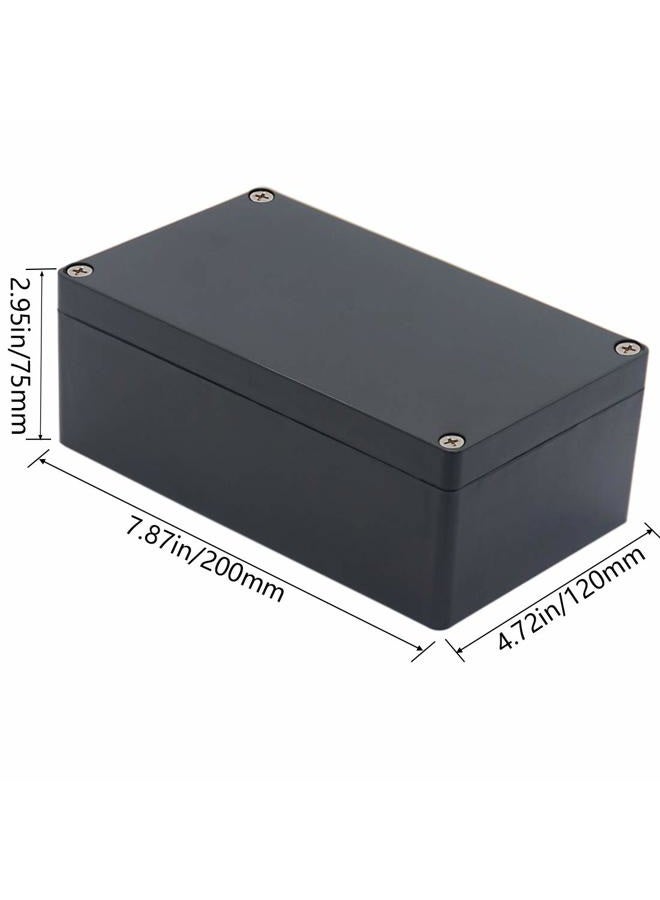 Otdorpatio Project Box ABS Plastic Black Electrical Boxes IP65 Waterproof DIY Electronic Junction Box Power Enclosure 7.87 x4.72 x2.95 inch (200x120x75 mm) - Image 2