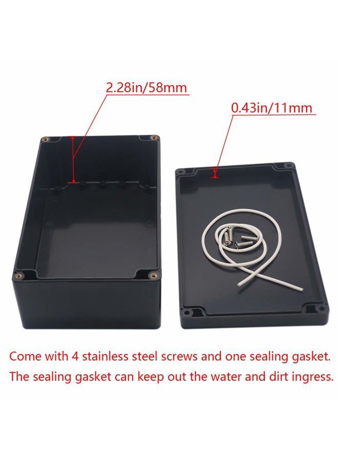 Otdorpatio Project Box ABS Plastic Black Electrical Boxes IP65 Waterproof DIY Electronic Junction Box Power Enclosure 7.87 x4.72 x2.95 inch (200x120x75 mm) - Image 4
