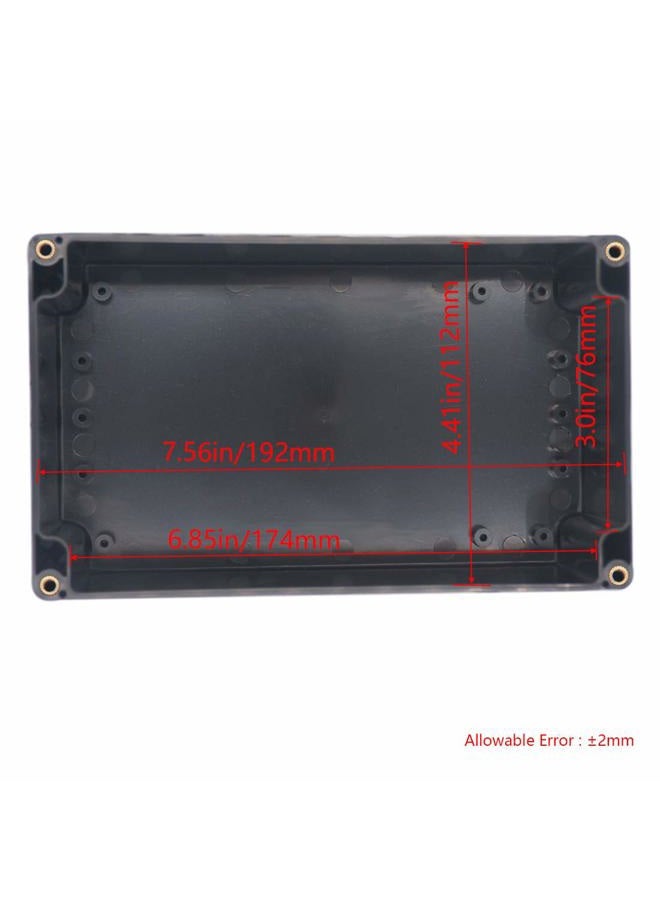 Otdorpatio Project Box ABS Plastic Black Electrical Boxes IP65 Waterproof DIY Electronic Junction Box Power Enclosure 7.87 x4.72 x2.95 inch (200x120x75 mm) - Image 3