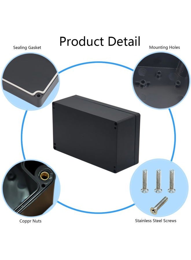 Otdorpatio Project Box ABS Plastic Black Electrical Boxes IP65 Waterproof DIY Electronic Junction Box Power Enclosure 7.87 x4.72 x2.95 inch (200x120x75 mm) - Image 5