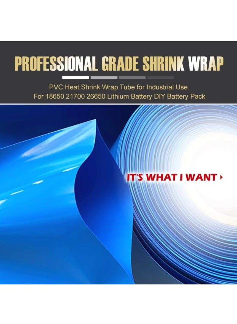 PVC Heat Shrink Wrap Tubing Flattening Width 3.95in(100mm) and Length 16.4ft (5m) for 18650 21700 Lithium Battery DIY Battery Packs - Image 5