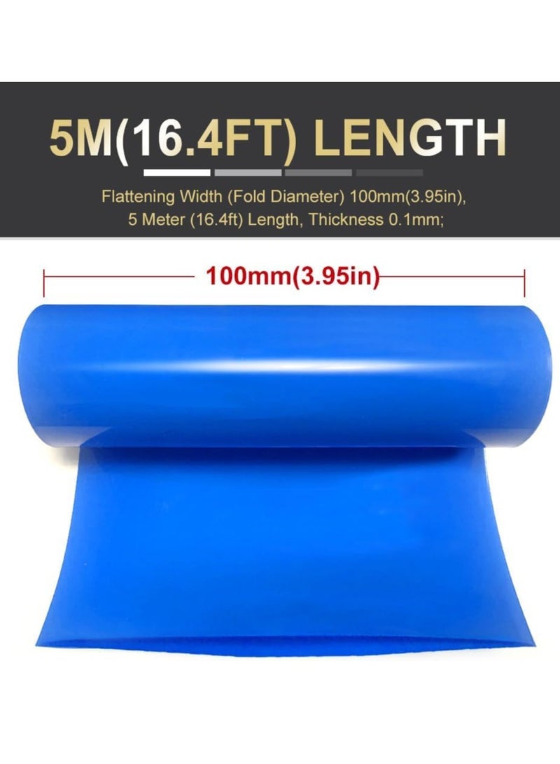 PVC Heat Shrink Wrap Tubing Flattening Width 3.95in(100mm) and Length 16.4ft (5m) for 18650 21700 Lithium Battery DIY Battery Packs - Image 4