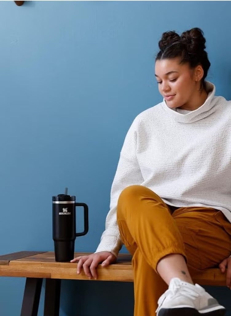 Stanley Stanley Quencher H2.0 FlowState Vacuum Insulated Tumbler – 40 oz Black Stainless Steel Travel Mug with Lid & Straw, Double-Walled Leakproof Design, Keeps Drinks Hot/Cold for Hours, Durable & Portable – Ideal for Water, Coffee, Smoothies, Iced Tea, and On-the-Go Hydration - Image 3