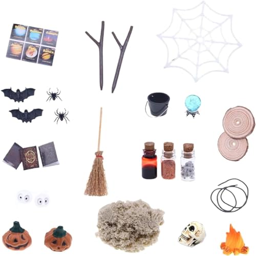 BinaryABC Halloween Dollhouse Miniature Garden AccessoriesHalloween Mini Fairy Garden AccessorieHalloween Village Accessories Mini Halloween Decorations26Pcs - Image 1