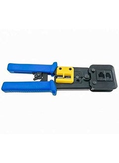 Generic Hanutech Heavy Duty Pass Through RJ45 Connector Crimping Tool  Gold Plated Copper Pin Pass Through RJ45 Connectors Pack of 100 Connectors Network Cable Cutting Stripping CrimperWire Stripper  - Image 1