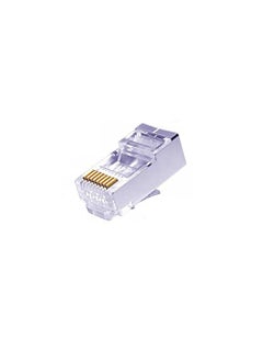 Generic Hanutech Heavy Duty Pass Through RJ45 Connector Crimping Tool  Gold Plated Copper Pin Pass Through RJ45 Connectors Pack of 100 Connectors Network Cable Cutting Stripping CrimperWire Stripper  - Image 4