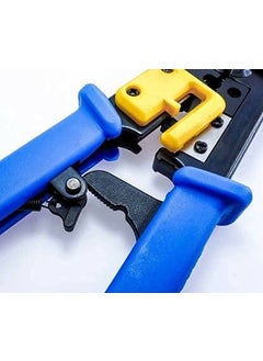 Generic Hanutech Heavy Duty Pass Through RJ45 Connector Crimping Tool  Gold Plated Copper Pin Pass Through RJ45 Connectors Pack of 100 Connectors Network Cable Cutting Stripping CrimperWire Stripper  - Image 2