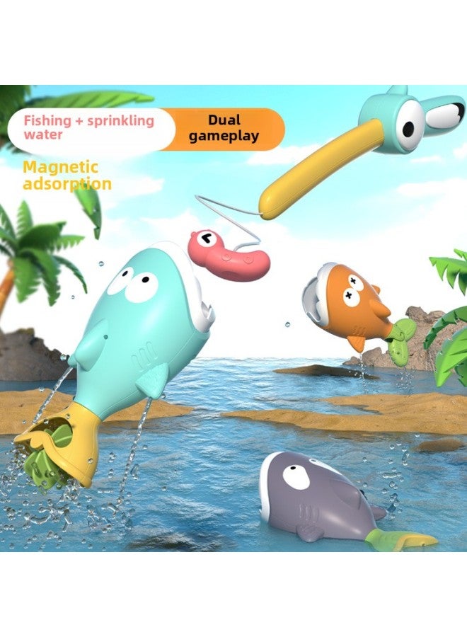 Woodpecker Baby Magnetic Fishing Toy Baby Shark Huanhuanle Shower Swell Suit-Color:Q08y Woodpecker Fishing Set  - Image 2