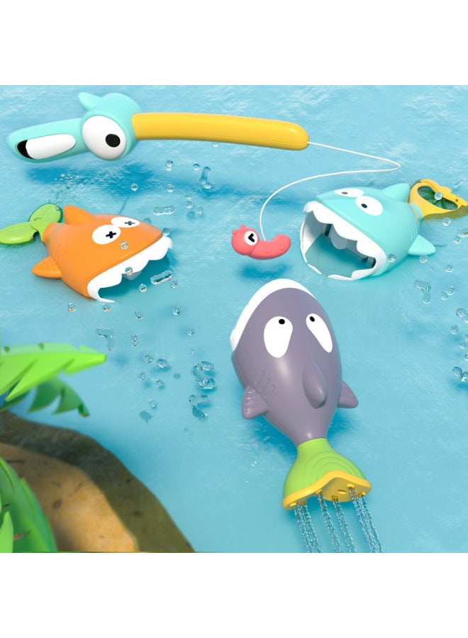 Woodpecker Baby Magnetic Fishing Toy Baby Shark Huanhuanle Shower Swell Suit-Color:Q08y Woodpecker Fishing Set  - Image 1