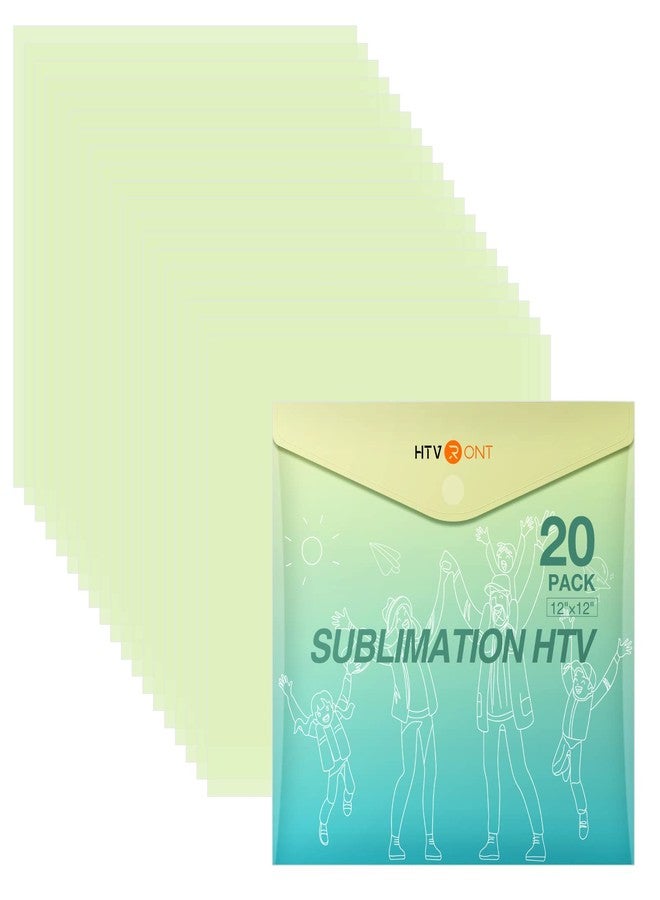 HTVRONT Clear HTV Vinyl for Sublimation, 20 Pack 12" X 12" Glossy Sublimation Vinyl for Cotton Fabric, Wash Durable Clear Dye Sub HTV for Light-Colored T Shirts - Image 1
