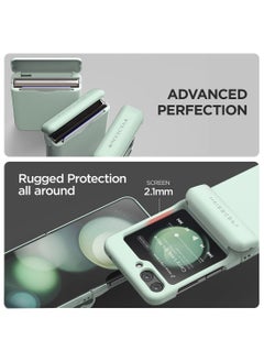 VRS Design Terra Guard Modern Go Z Flip 5 Case Cover Wallet with [Hinge Protection] and [2 Card Holder] Slot - Marine Green  - Image 5