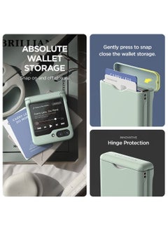 VRS Design Terra Guard Modern Go Z Flip 5 Case Cover Wallet with [Hinge Protection] and [2 Card Holder] Slot - Marine Green  - Image 2