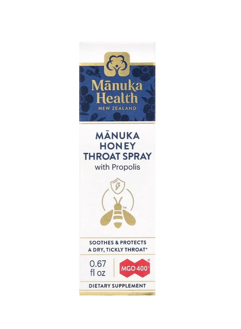 Manuka health Manuka Honey Throat Spray with Propolis MGO 400+ 0.67 fl oz - Image 1