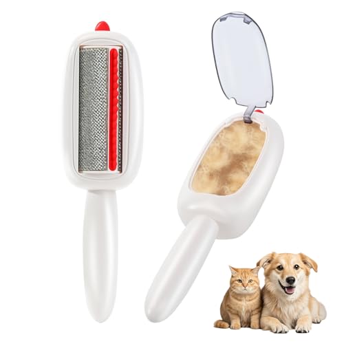 inaBuletwo Reusable Pet Hair Remover Lint Roller Brush, Washable Pet Cat Dog Hair Removal Roller Tool for Clothes (White) - Image 1